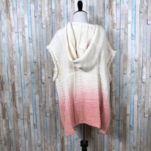 Anthropologie M L Fringed Beachside Hoodie Poncho - Picture 5 of 8